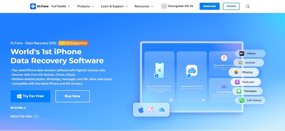 drfone iphone data recovery solution