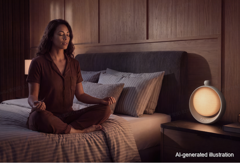 Anker soundcore SleepLab bedside sleep light in a bedroom