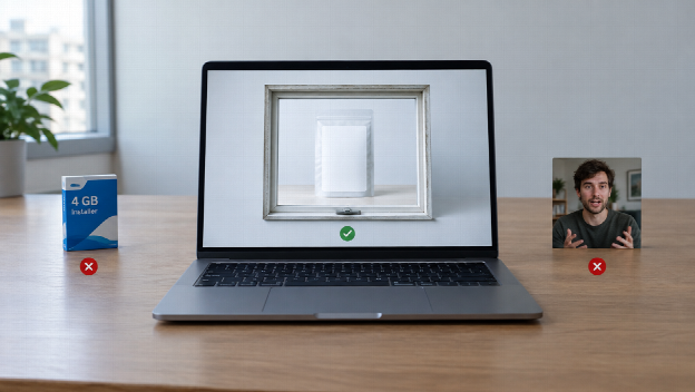 laptop on a table